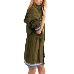 Free People Olive Green Wind Swept Hooded Jacket